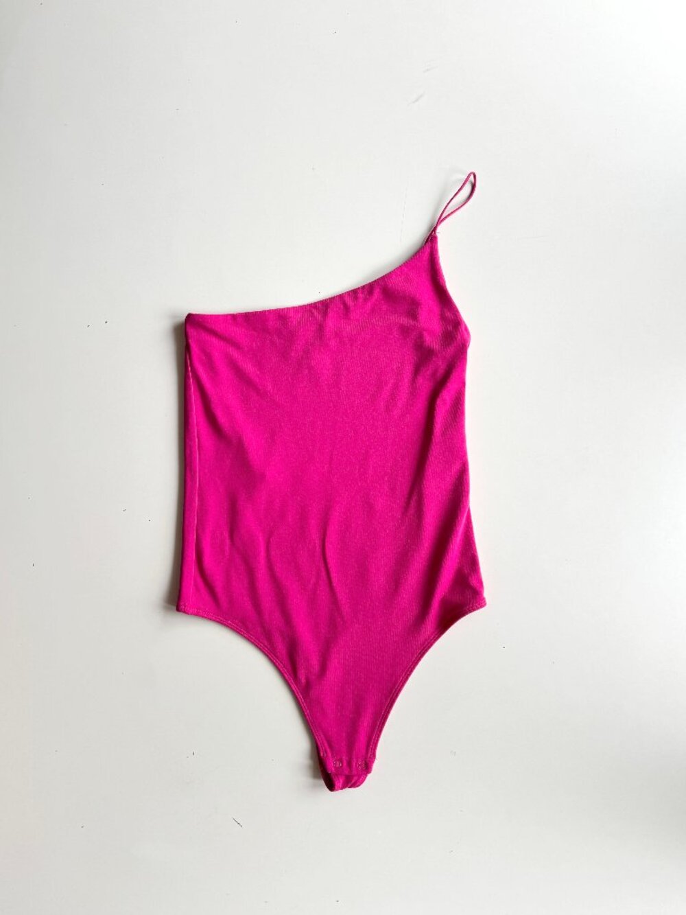 NWOT Aritzia BABATON Contour Pink One Shoulder Cami Tank Thong Bodysuit, Size S